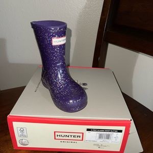 Kid’s original first classic glitter rain boot - walker size 6 Used